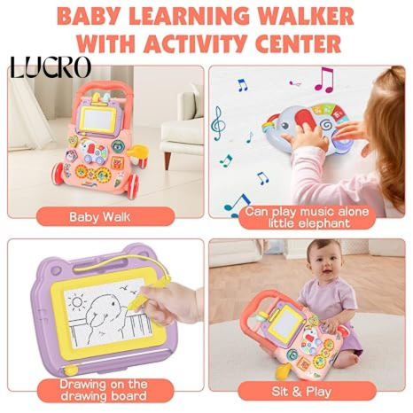 Elephant Baby Walker 2-in-1 – Musical & Learning Activity Toy