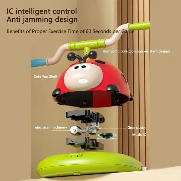 3 In 1 Jump, Ring Toss Game, Stomps & Rocket Launcher for Kids