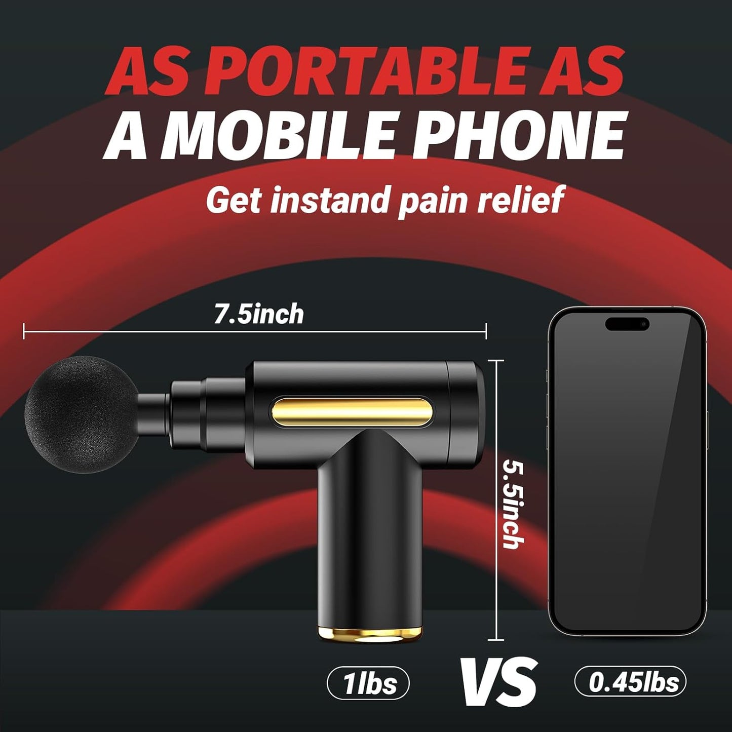 Urbn Mart - Massage Gun Deep Tissue Percussion Back Massager Gun for Athletes Muscle